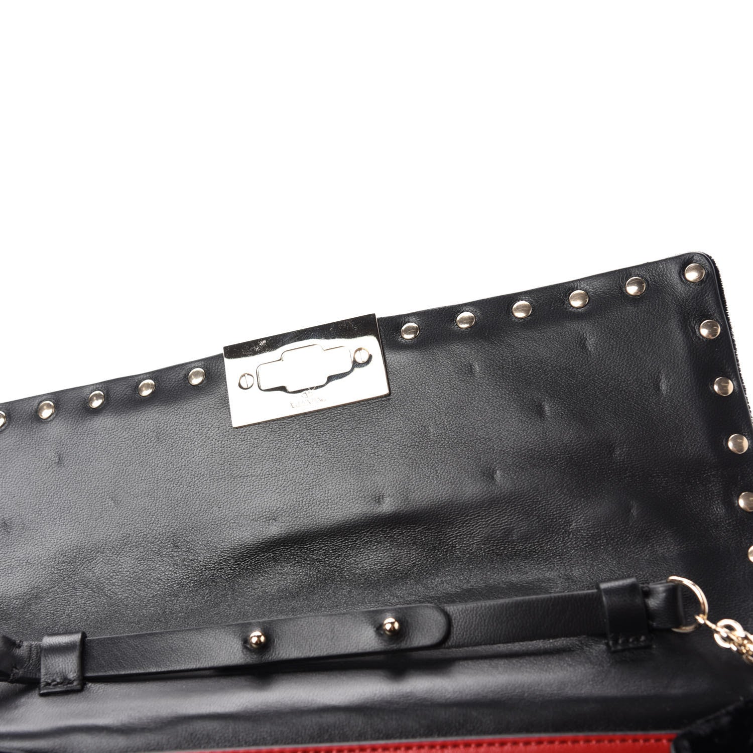 Valentino Garavani Velvet Rockstud Spike Wallet on Chain Black 8 of 10