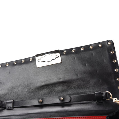 Valentino Garavani Velvet Rockstud Spike Wallet on Chain Black 8 of 10