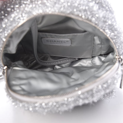 Chanel Lurex Knit Mini Pluto Glitter Backpack Grey 5 of 7