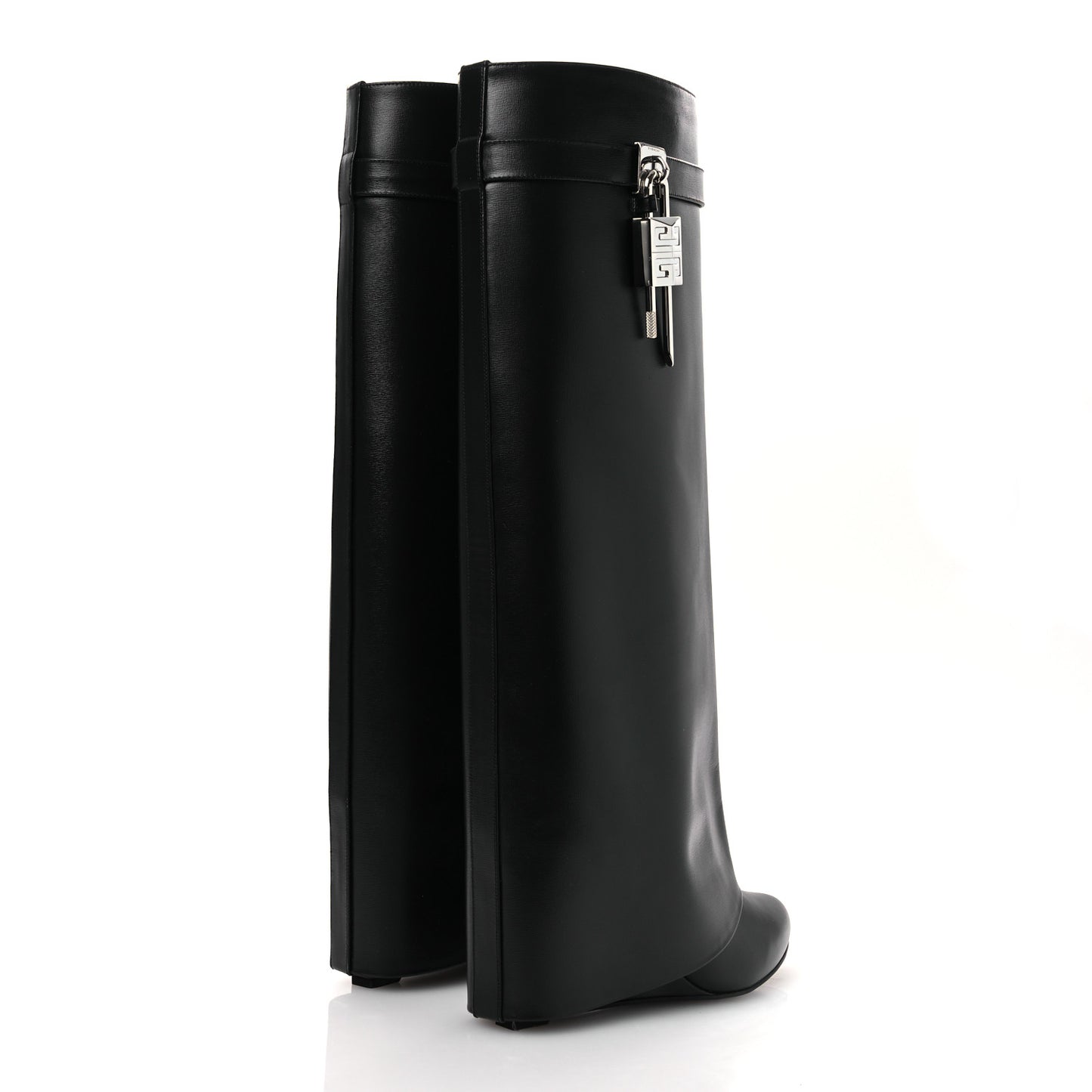 Calfskin Shark Lock Pant Boots 40 Black