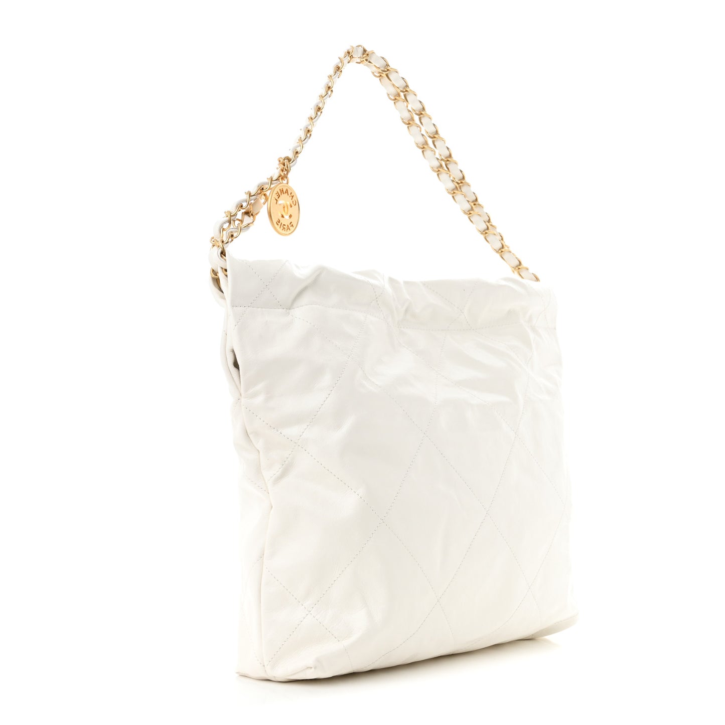 Calfskin Quilted Small Chanel 22 White