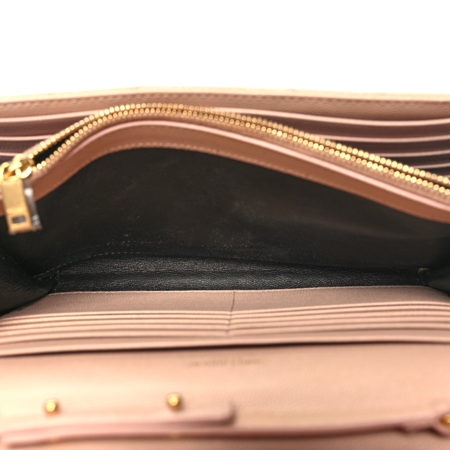 Saint Laurent Grain De Poudre Matelasse Chevron Monogram Chain Wallet Pale Pink 5 of 13