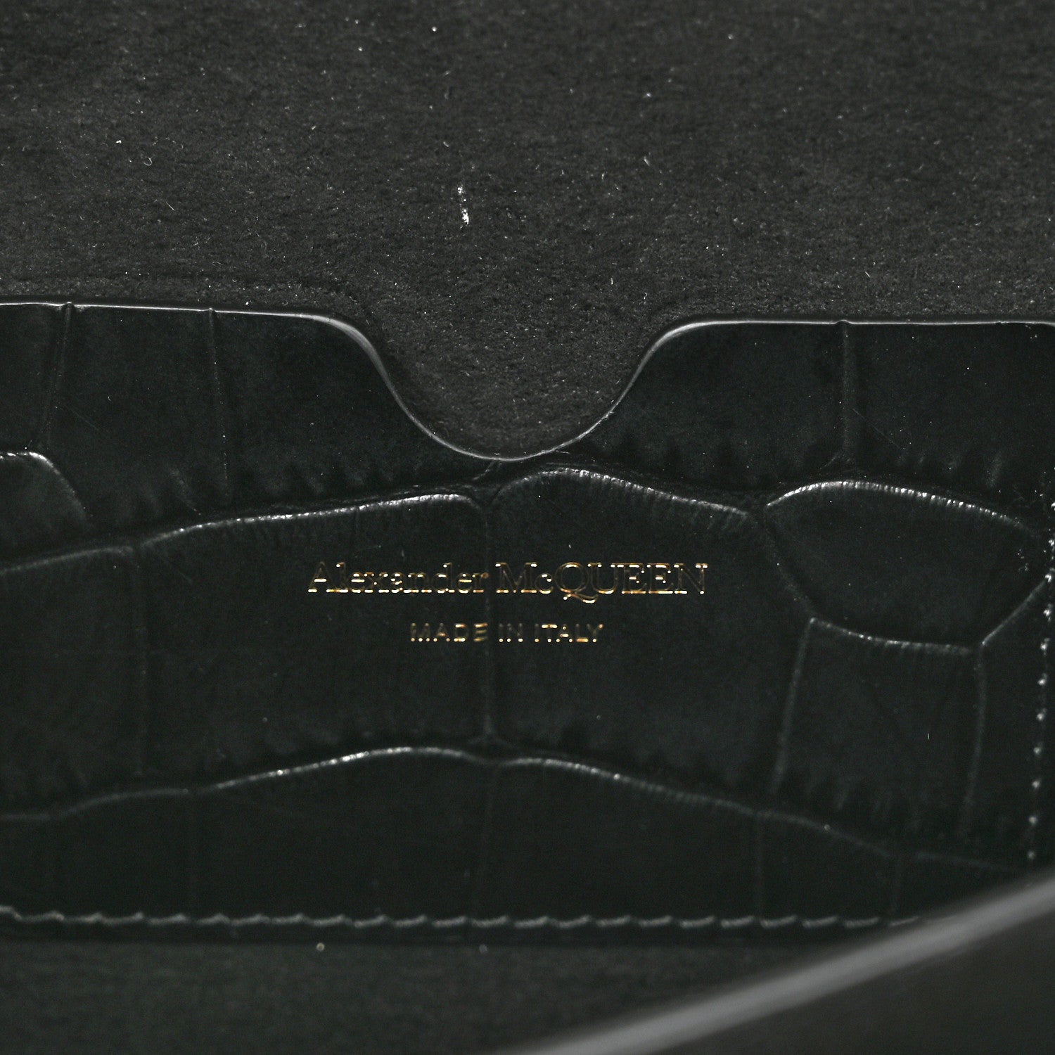 Alexander McQueen Calfskin Crocodile Embossed Box Shoulder Bag 21 Black 6 of 9