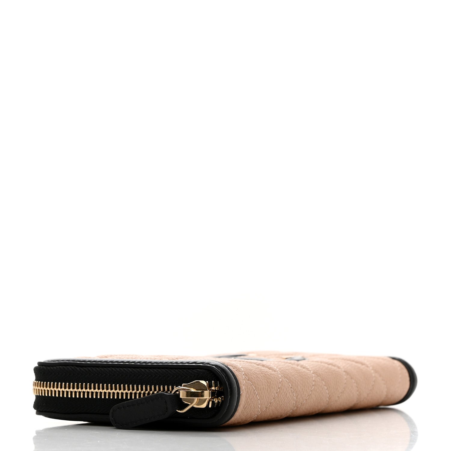 Chanel Caviar Quilted Filigree Zip Around Wallet Beige Black 4 of 8