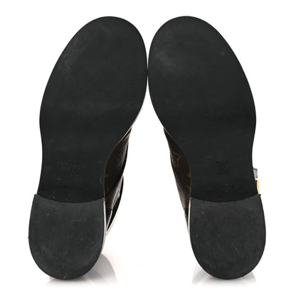 Louis Vuitton Calfskin Monogram Wonderland Flat Ranger Boots 36.5 Black 7 of 15