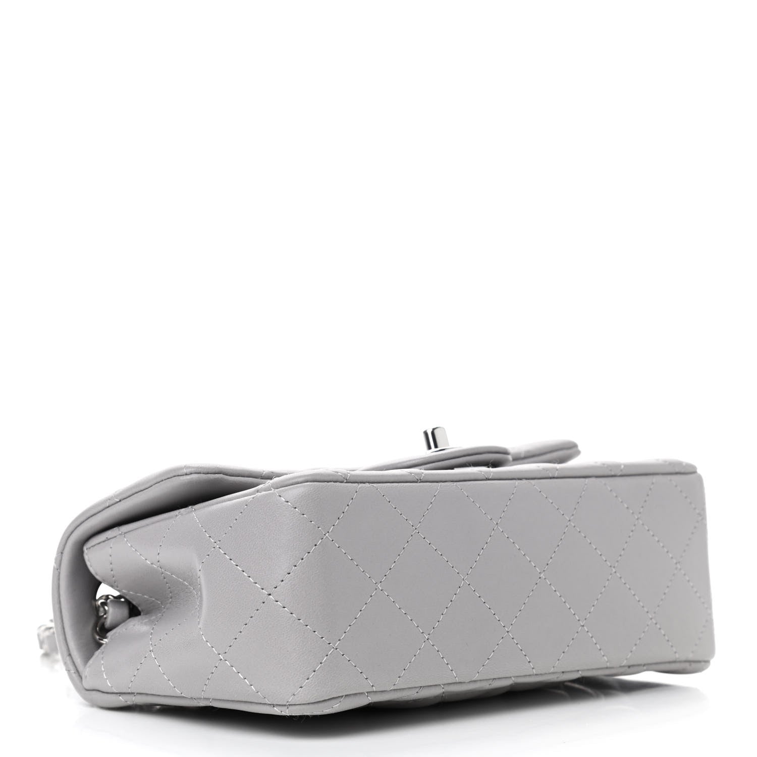 Chanel Lambskin Quilted Mini Rectangular Flap Grey 3 of 9