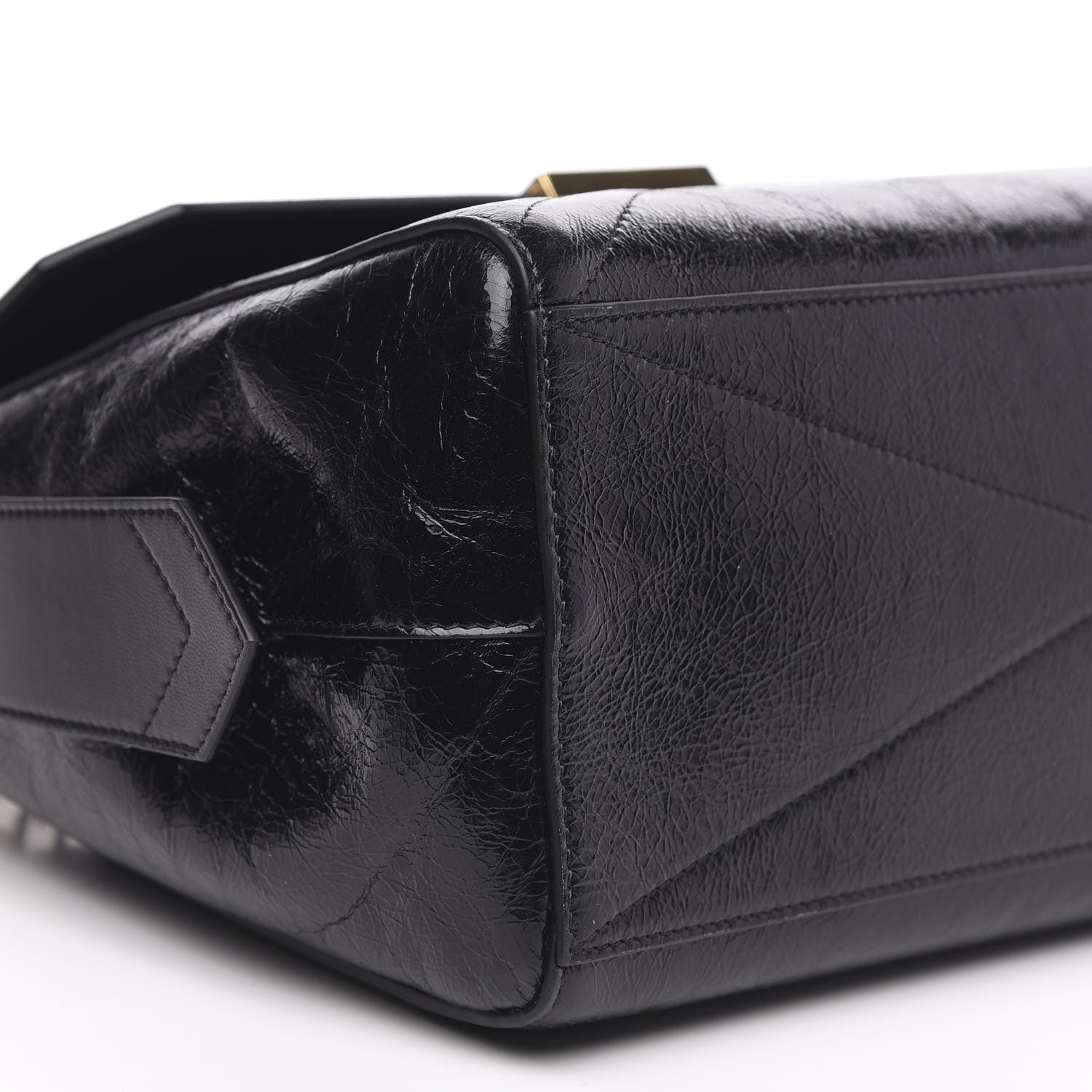 Givenchy Creased Patent Calfskin Medium ID Flap Black 8 of 9