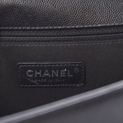 Chanel Caviar Chevron Quilted New Medium Boy Flap Black 6 of 10