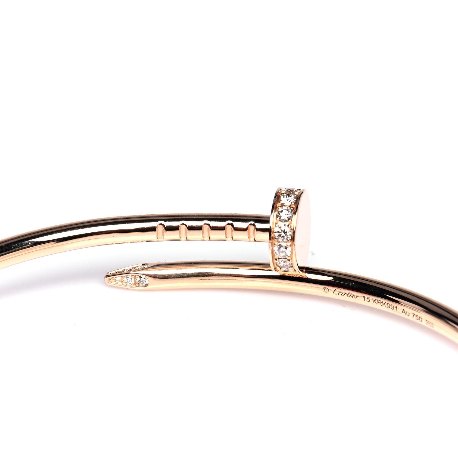 Cartier 18K Pink Gold Diamond Small Juste Un Clou Bracelet 15 4 of 7
