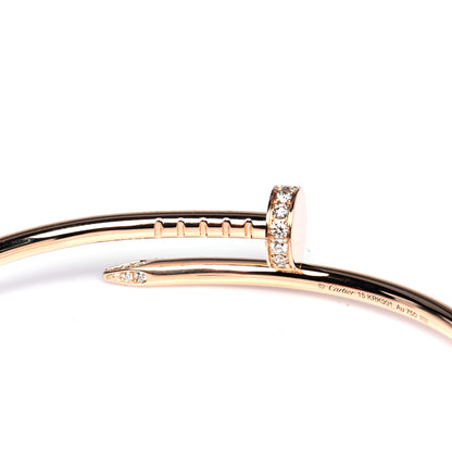 Cartier 18K Pink Gold Diamond Small Juste Un Clou Bracelet 15 4 of 7
