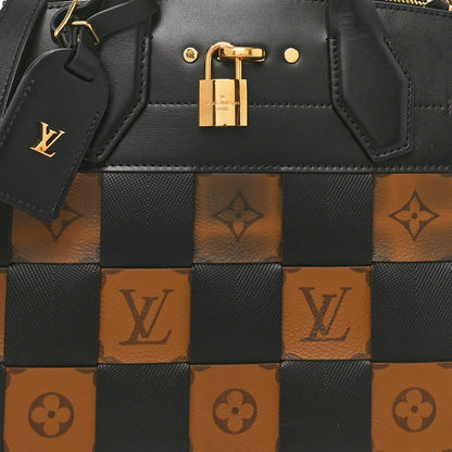 Louis Vuitton Calfskin Monogram Damier Tressage City Steamer PM Black 7 of 9