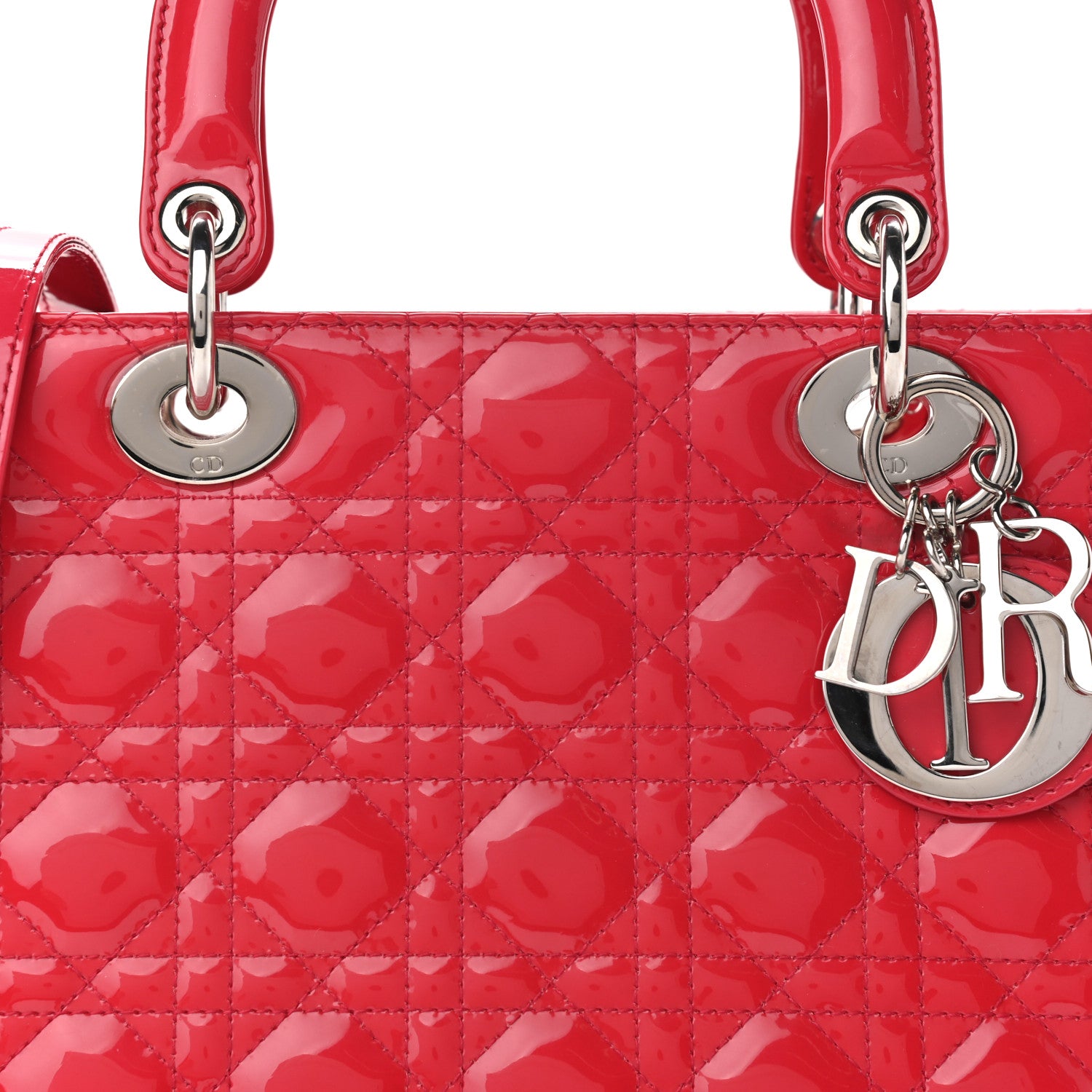 Christian Dior Patent Cannage Medium Lady Dior Fuchsia 5 of 7