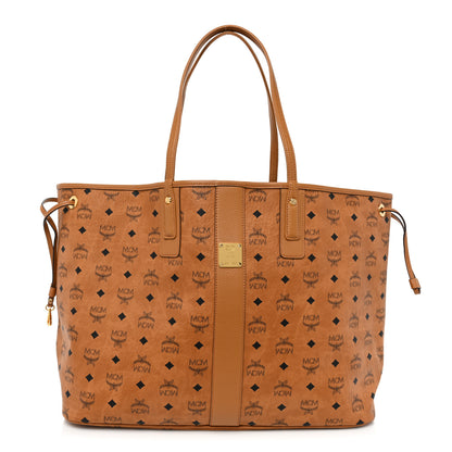 MCM Visetos Large Liz Reversible Shopper Tote Cognac 2 of 16