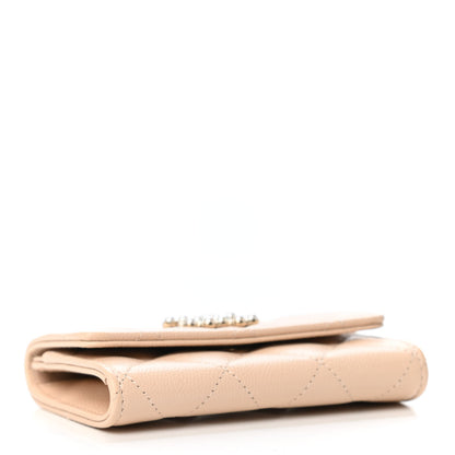 Chanel Caviar Pearl Quilted Coco Candy Flap Card Holder Beige 3 of 4