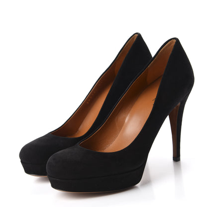 Gucci Suede Platform Round Toe Betty Pumps 35.5 Black 3 of 9