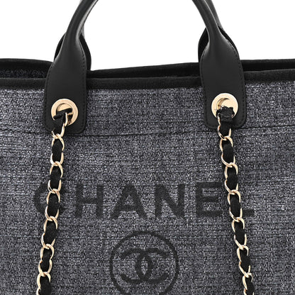 Chanel Woven Straw Raffia Medium Deauville Tote Grey 7 of 9