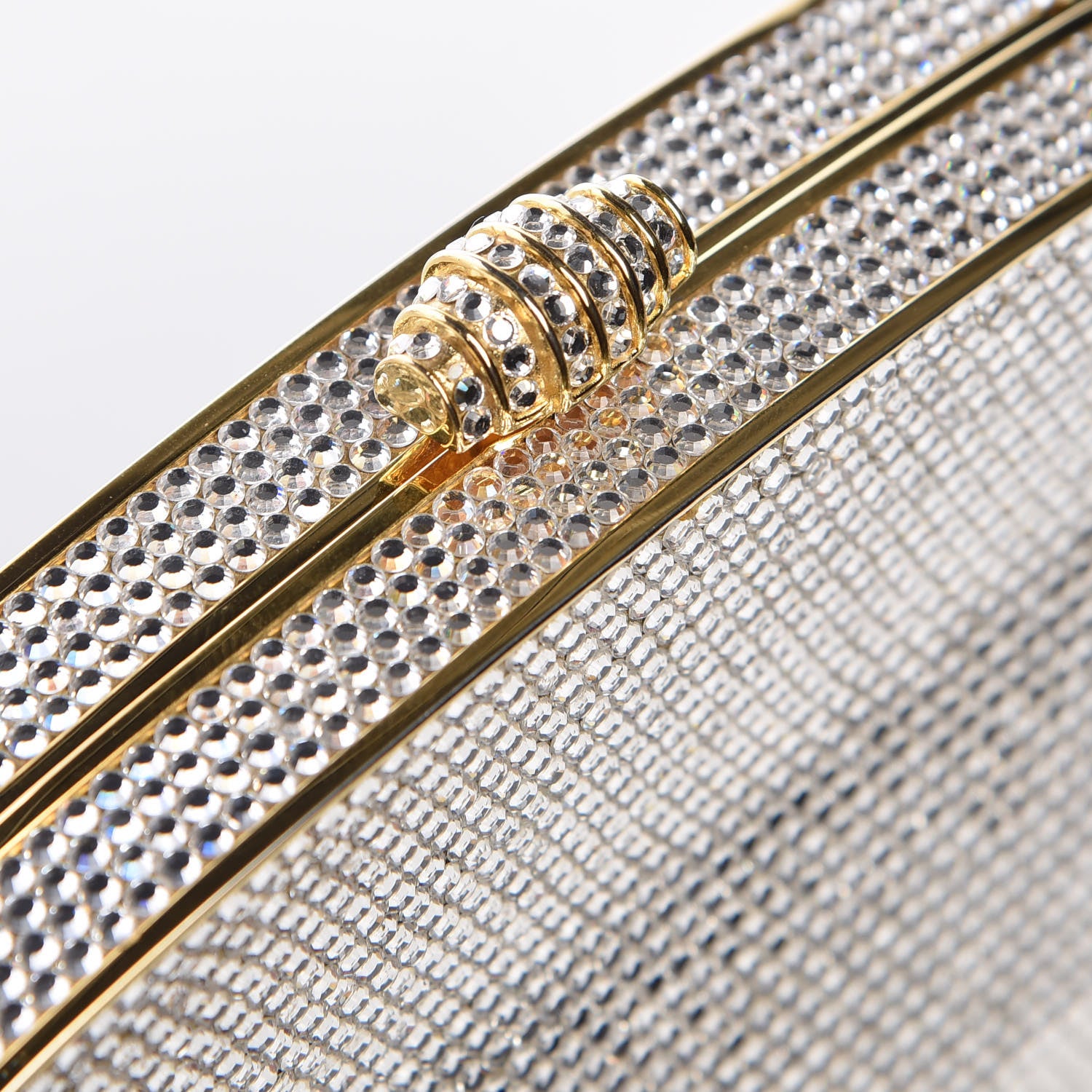 Judith Leiber Swarovski Crystal Minaudiere Clutch Silver 12 of 16