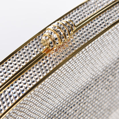 Judith Leiber Swarovski Crystal Minaudiere Clutch Silver 12 of 16