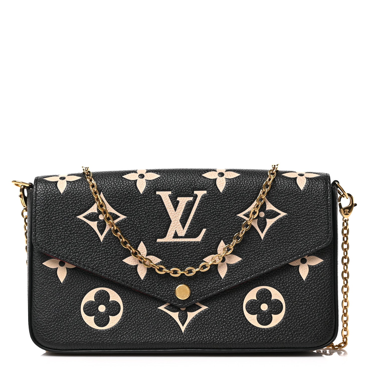Louis Vuitton Empreinte Monogram Giant Felicie Pochette Black Beige 1 of 9