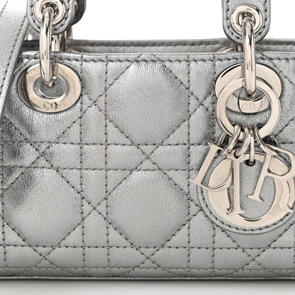 Christian Dior Metallic Lambskin Cannage Micro Lady D-Joy Silver 8 of 11