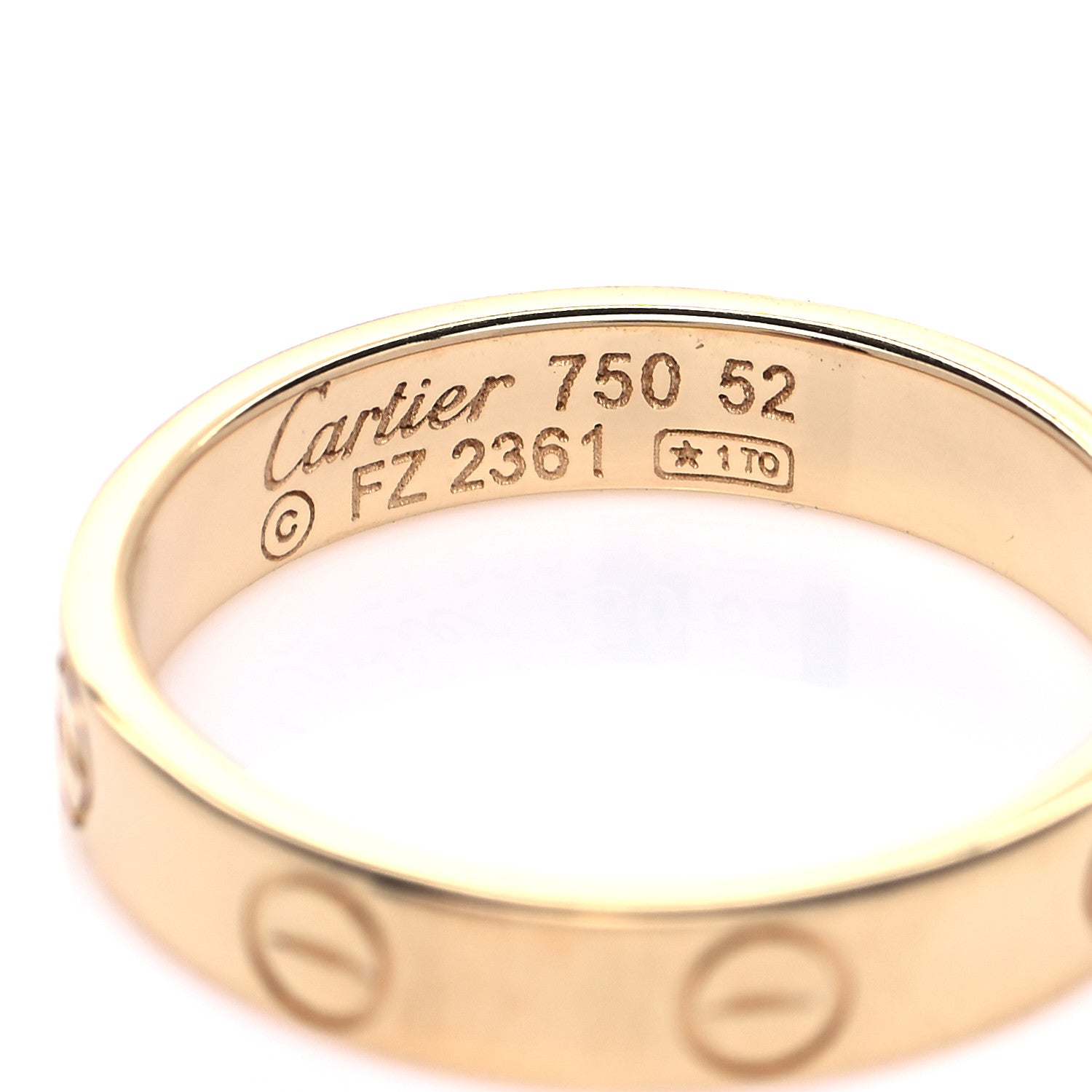 Cartier 18K Yellow Gold 3.5mm LOVE Wedding Band Ring 52 6 8 of 8