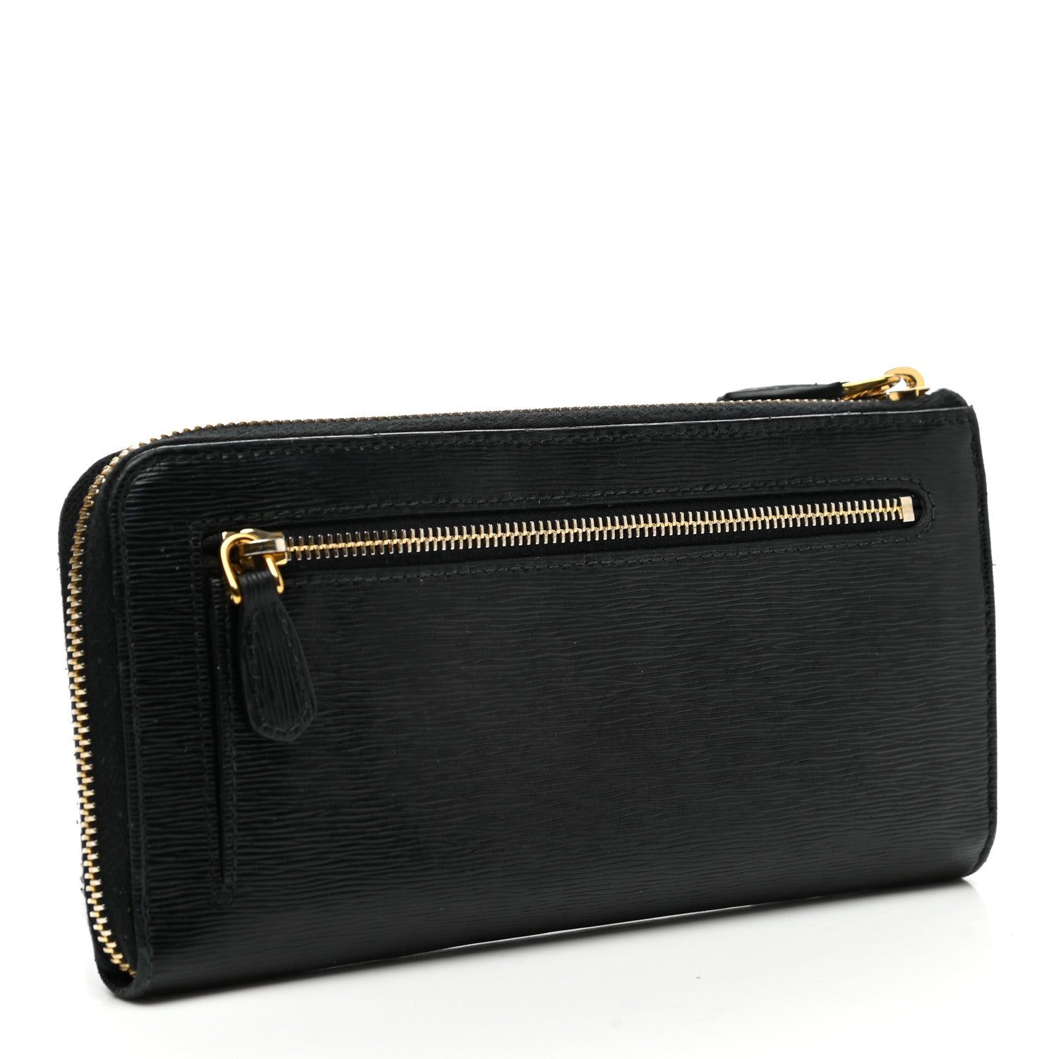 Prada Vitello Move Half Zip Wallet Black 3 of 11