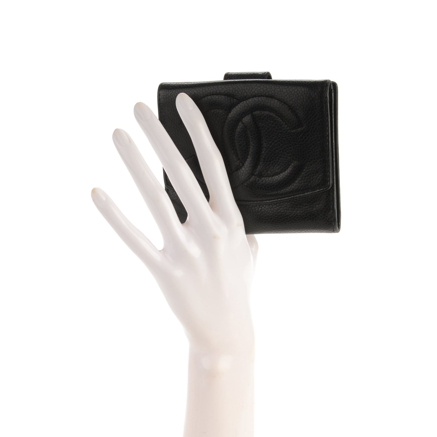 Caviar Timeless CC Compact French Wallet Black