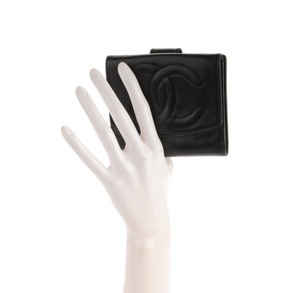 Chanel Caviar Timeless CC Compact French Wallet Black 2 of 9