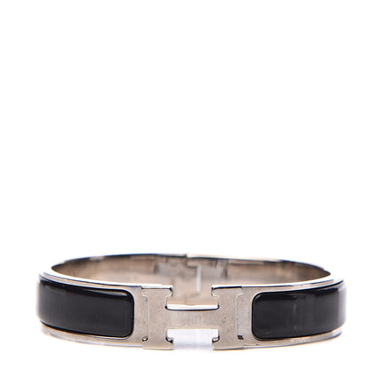 Hermes Enamel Narrow Clic Clac H Bracelet PM Black 1 of 5