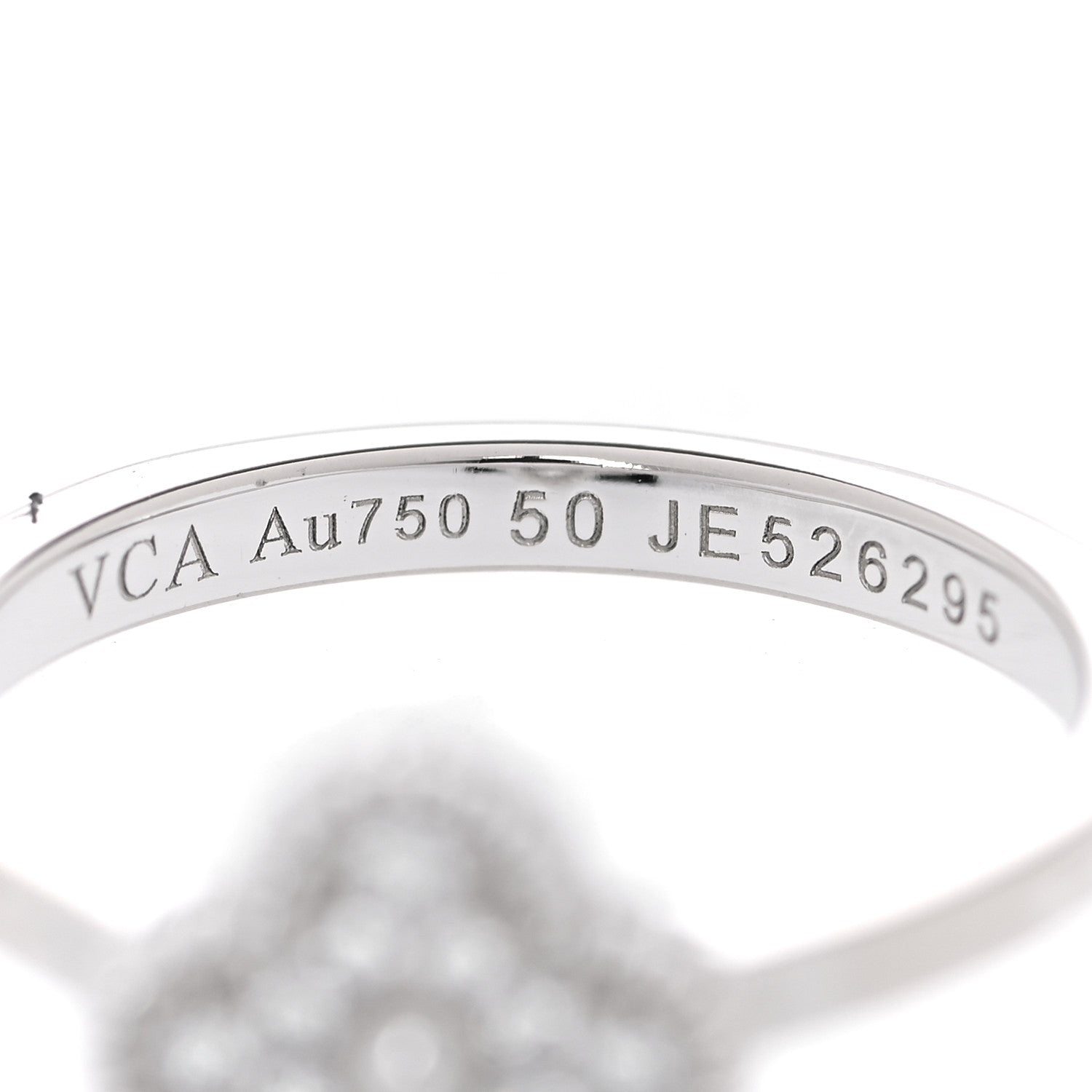 Van Cleef & Arpels 18K White Gold Diamond Sweet Alhambra Ring 50 5.25 4 of 5