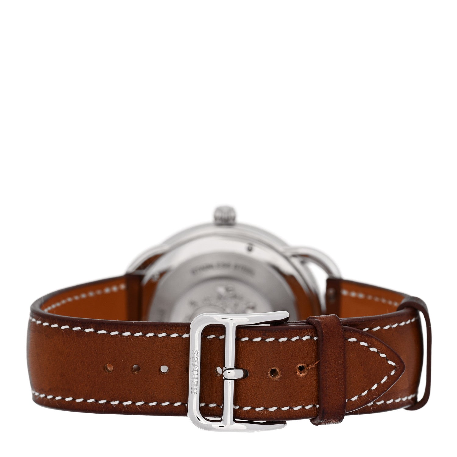 Hermes Stainless Steel Barenia 40mm Arceau Quartz Watch Fauve