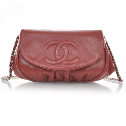 Chanel Lambskin Half Moon Wallet On Chain Red 1 of 10