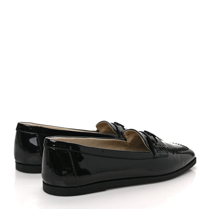 Chanel Patent CC Mocassin Loafers 38 Black 4 of 9