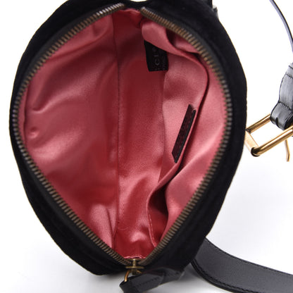 Gucci Velvet Matelasse GG Marmont Belt Bag 85 34 Black 5 of 9
