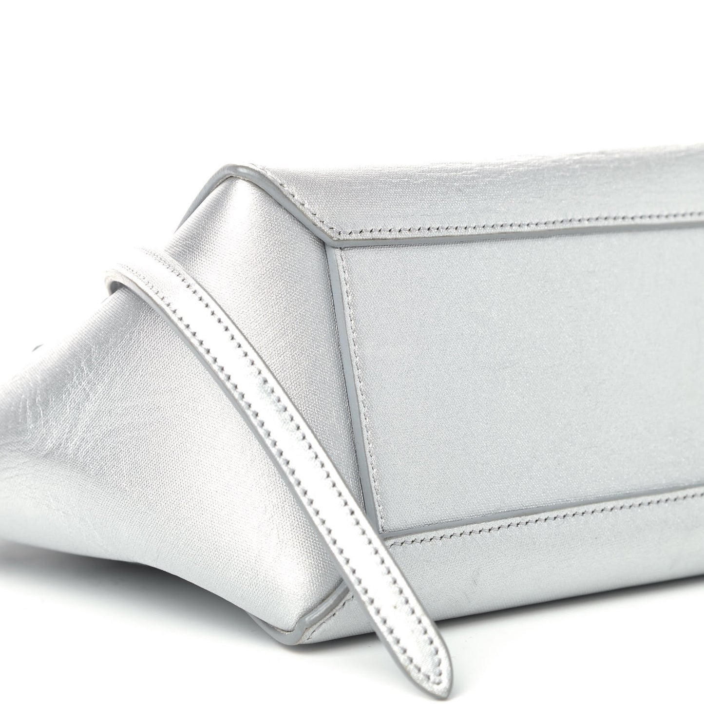 Laminated Calfskin Nano Belt Bag Silver