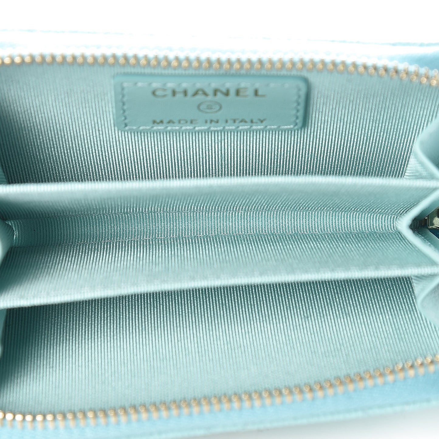 Caviar Quilted Zip Coin Purse Light Blue