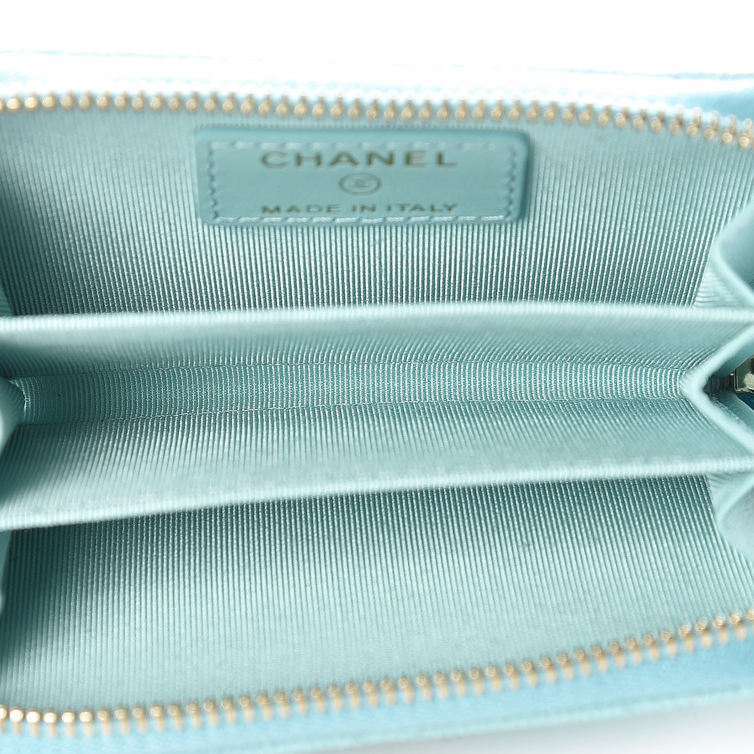 Chanel Caviar Quilted Zip Coin Purse Light Blue 5 of 8