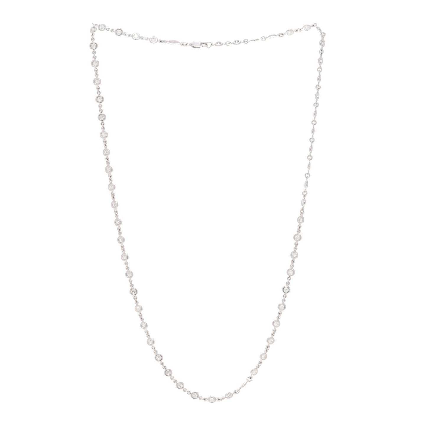 18K White Gold Diamond 2.25ctw Diamonds By The Inch Continuous Station Necklace