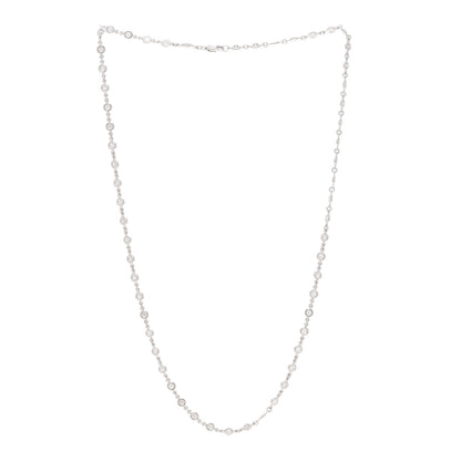 Roberto Coin 18K White Gold Diamond 2.25ctw Diamonds By The Inch Continuous Station Necklace 3 of 5