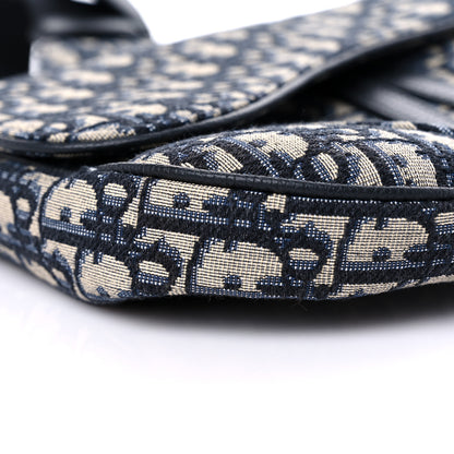 Christian Dior Oblique Mens Saddle Bag Blue 6 of 8