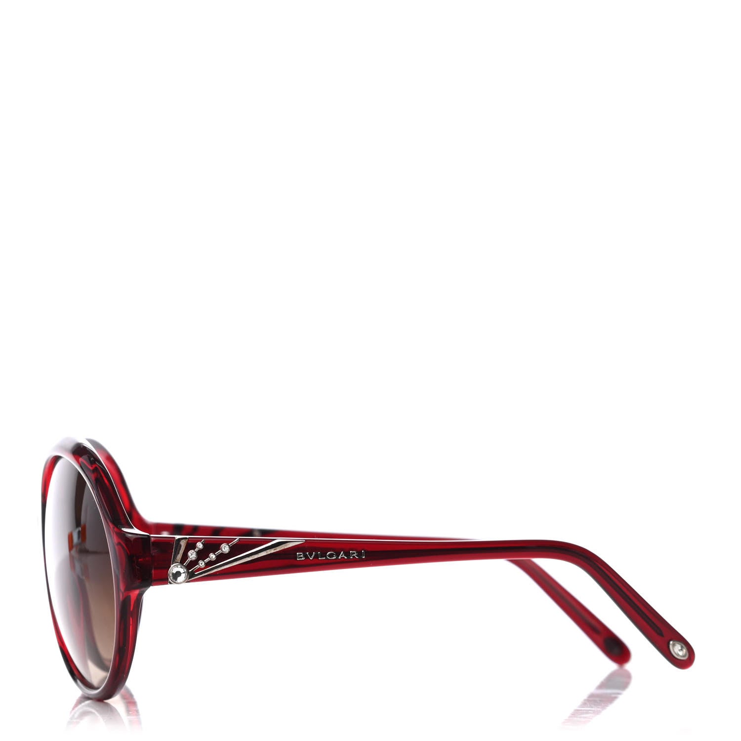 Bulgari Round Crystal Sunglasses 8033-B Red 3 of 8