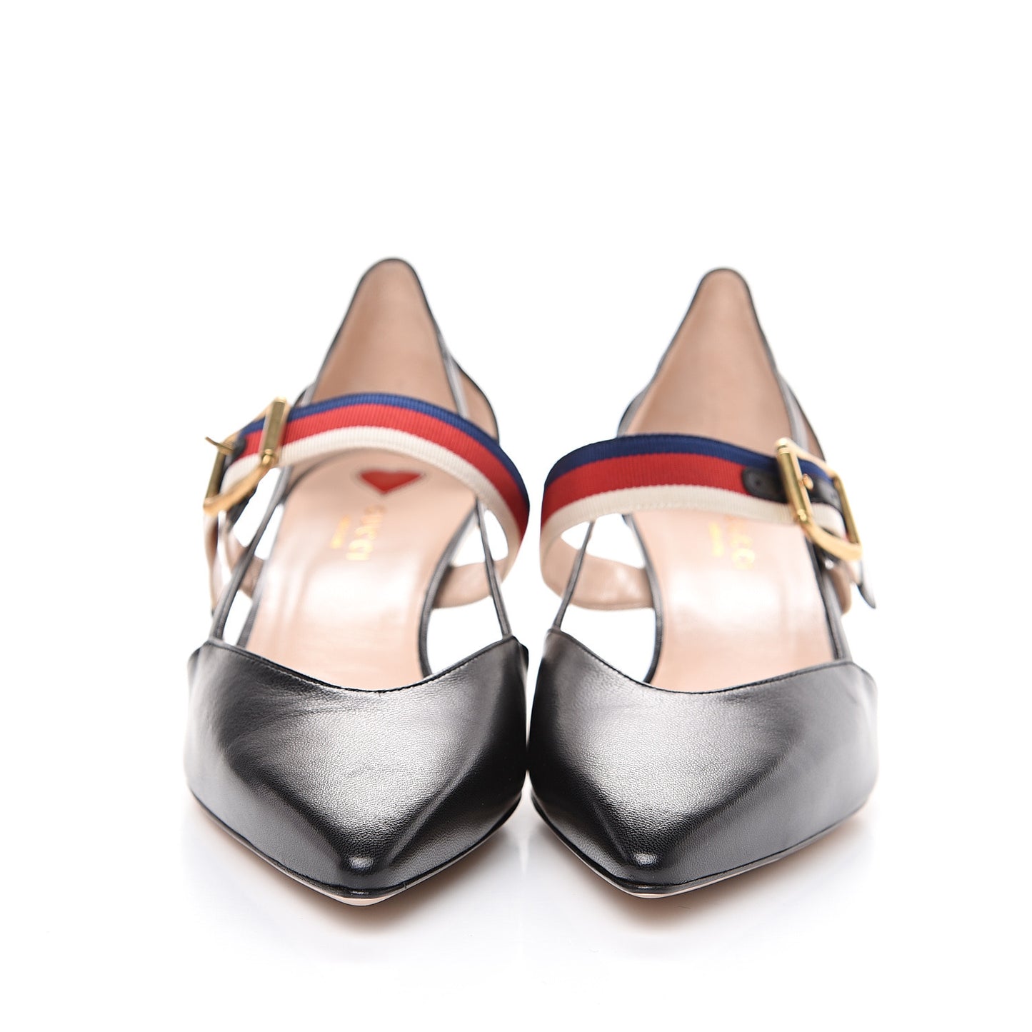 Malaga Kid Grosgrain Sylvie Web Bamboo Low Heel Pumps 39.5 Black