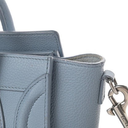 Celine Drummed Calfskin Nano Luggage Blue 13 of 16
