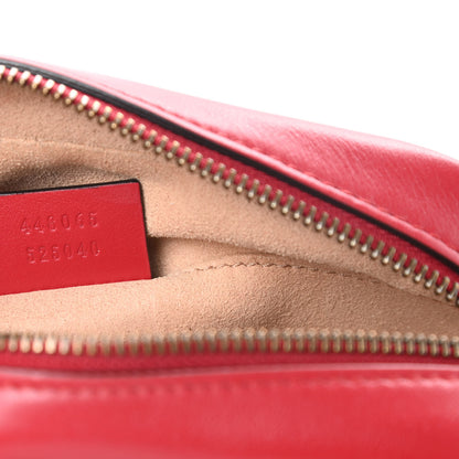 Gucci Calfskin Matelasse Mini GG Marmont Chain Shoulder Bag Hibiscus Red 7 of 10