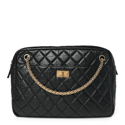 Chanel Aged Calfskin Quilted Large Reissue Camera Case Black 1 of 10