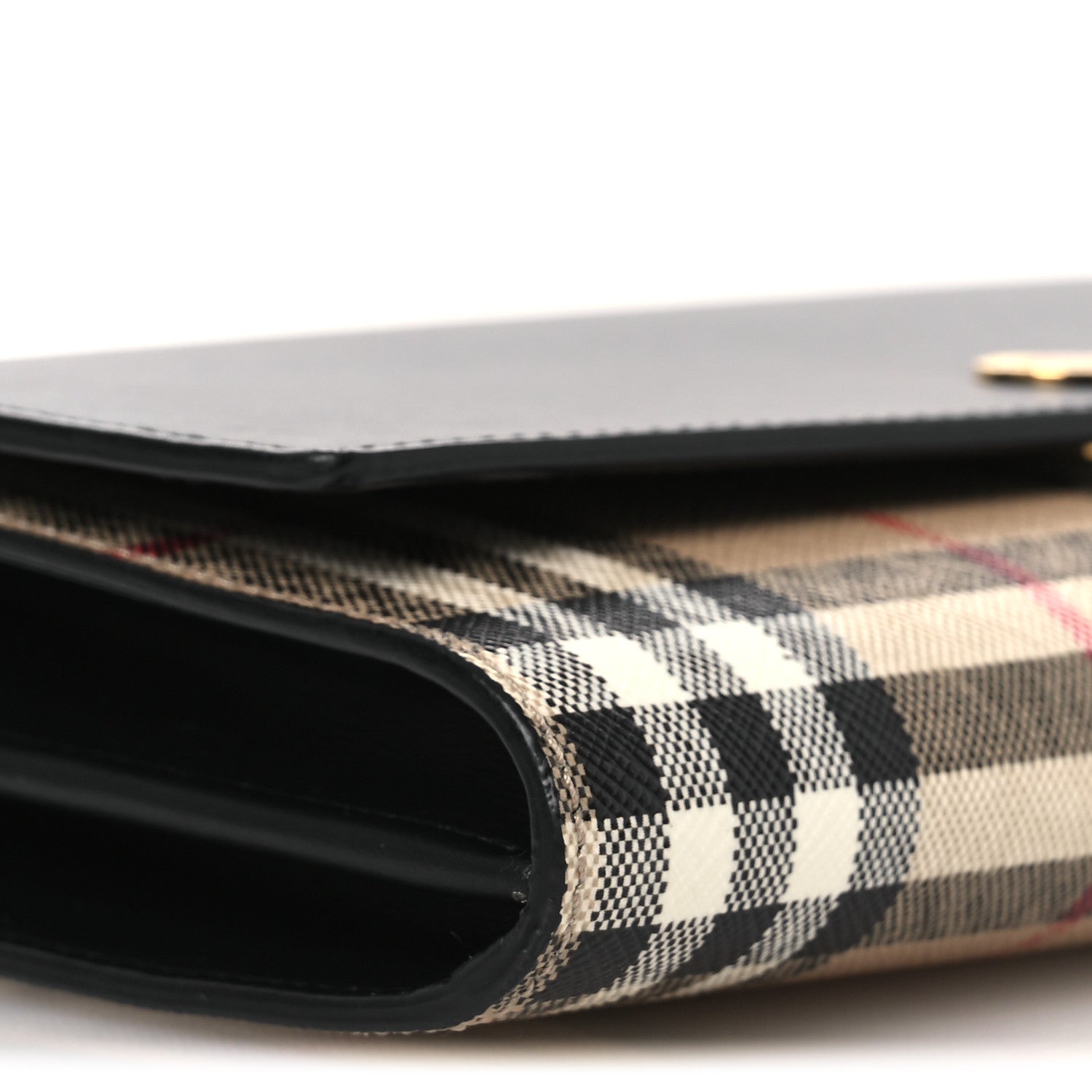 Burberry Calfskin Vintage Check Hannah Wallet with Detachable Strap Black 10 of 13