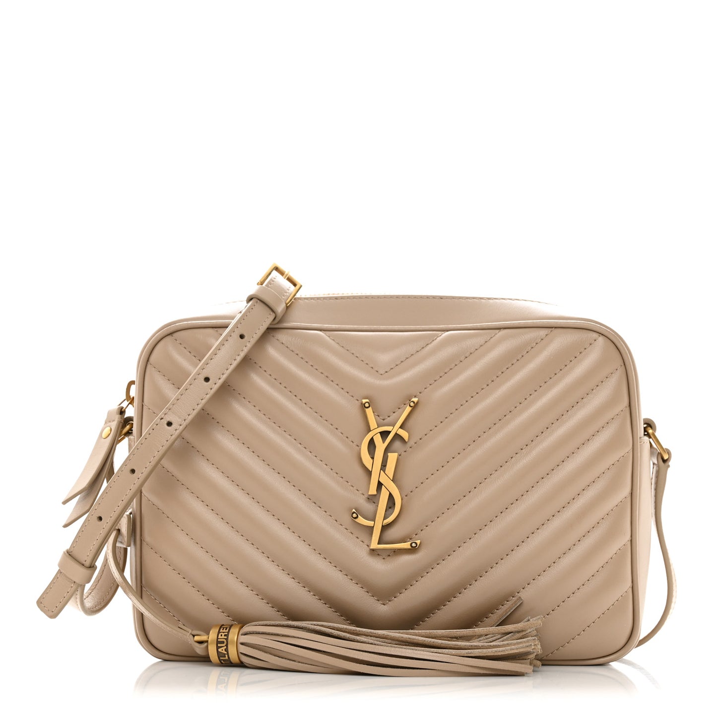 Calfskin Matelasse Monogram Lou Camera Bag Dark Beige