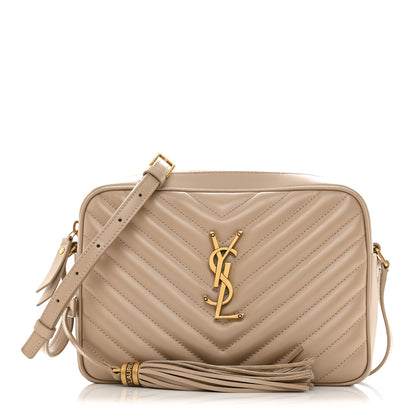 Saint Laurent Calfskin Matelasse Monogram Lou Camera Bag Dark Beige 1 of 10
