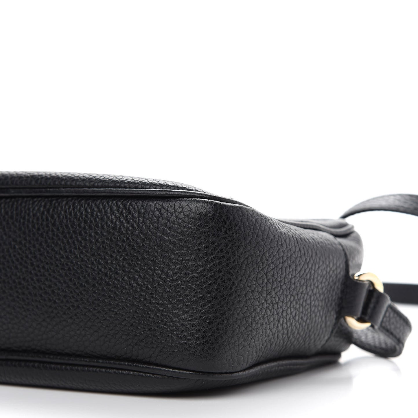 Pebbled Calfskin Small Soho Disco Bag Black