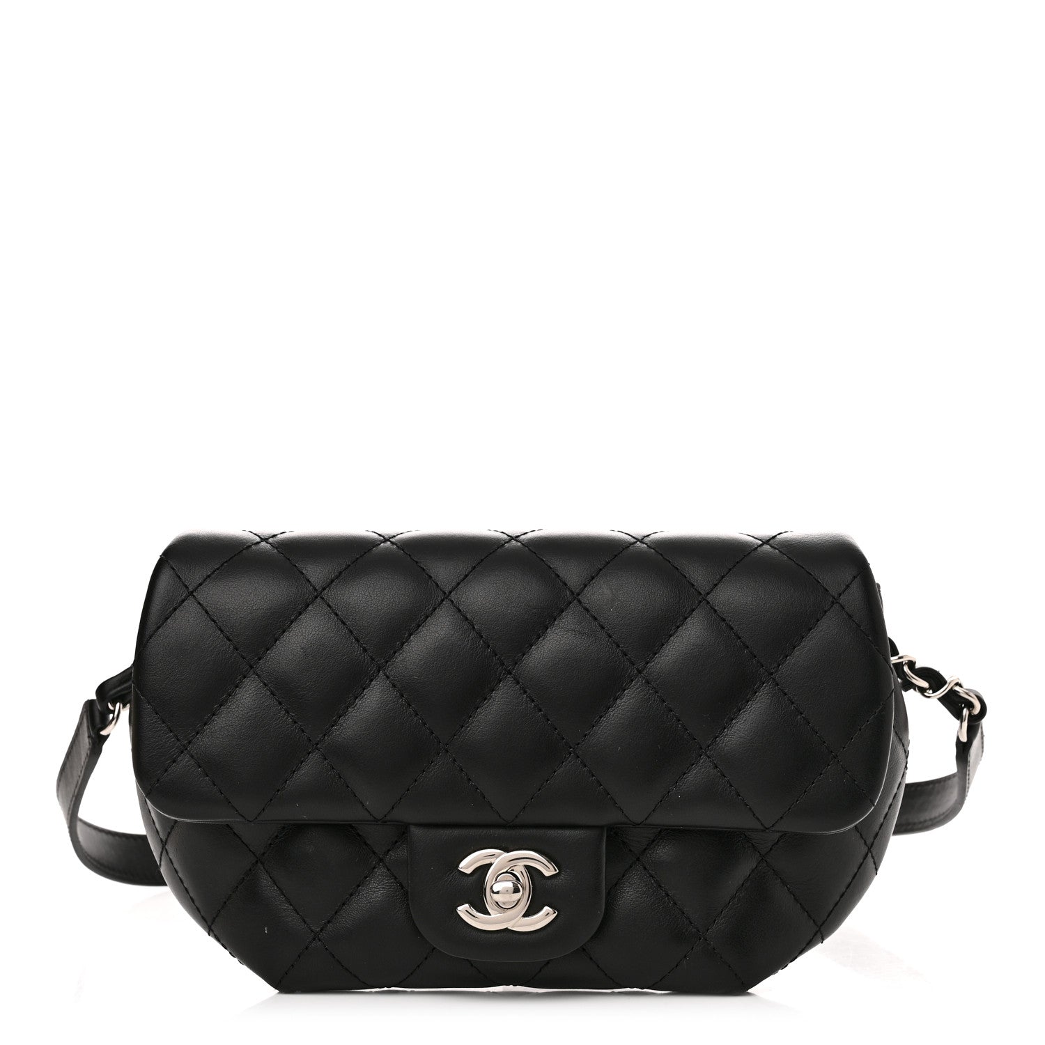 Chanel Calfskin Quilted CC Uniform Flap Belt Bag Black 1 of 11